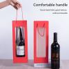 Dasofine 20pcs Wine Gift Bags, 4.1"3.4"14.2" Sturdy Kraft Paper Bags With Windows for Bottles, Wedding, Party view 3
