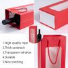 Dasofine 20pcs Wine Gift Bags, 4.1"3.4"14.2" Sturdy Kraft Paper Bags With Windows for Bottles, Wedding, Party view 4