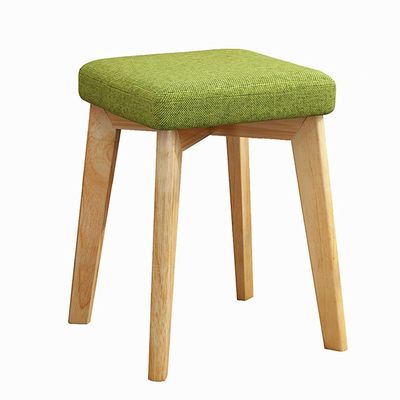 Benches Wooden Dining Stool Bedroom Makeup Stool Reception Room Stool Desk Stool Shoe Changing Stool Rubber Wood Material (Color : Dark Green, Size : 32x32x45cm)