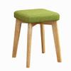 Benches Wooden Dining Stool Bedroom Makeup Stool Reception Room Stool Desk Stool Shoe Changing Stool Rubber Wood Material (Color : Dark Green, Size : 32x32x45cm) view 1