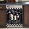 Beds Chicken Hen Magnet Dishwasher Cover,Welcome to Our Home,Farmhouse Kitchen Animal Sticker Striped Plaid Decal Refrigerator Door Rooster Panel Decal 23x26inch view 3
