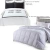 4PC Bedding Set- Duvet Cover and Duvet Insert Features Extra Warm Dobby Down Alternative Duvet Comforter Insert along with 100% Cotton Embroidered Burbank Duvet Cover Set (King/Cal-King, White) view 2
