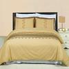 4PC Bedding Set- Duvet Cover and Duvet Insert Features Extra Warm Dobby Down Alternative Duvet Comforter Insert along with 100% Cotton Embroidered Lakewood Duvet Cover Set (Full/Queen, Soft Khaki) view 1