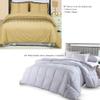 4PC Bedding Set- Duvet Cover and Duvet Insert Features Extra Warm Dobby Down Alternative Duvet Comforter Insert along with 100% Cotton Embroidered Lakewood Duvet Cover Set (Full/Queen, Soft Khaki) view 2