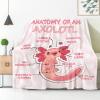 Anatomy of an Axolotl Blanket Throw, Mexican Salamander Flannel Fleece Blanket Perfect Axolotl Lover Gift, Lightweight Soft Animal Blanket Suit for Sofa Bed Couch Travel 120"x90" for Family view 1