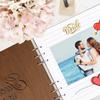 Creawoo Wooden Wedding Guest Book Reception Sign in Photo Album with Table Sign, Pen & Holder, Hardcover Memory Registry Guestbook with 90 White Pages for Baby Shower, Birthday, Bridal Shower, Wedding view 2