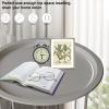 Garden 4 you End Table Metal Side Table Grey Round Folding Tray Cyan Sofa Small Accent Fold-able Table, Round End Table Tray, Next to Sofa Table, Snack Table for Living Room and Bed Room view 2