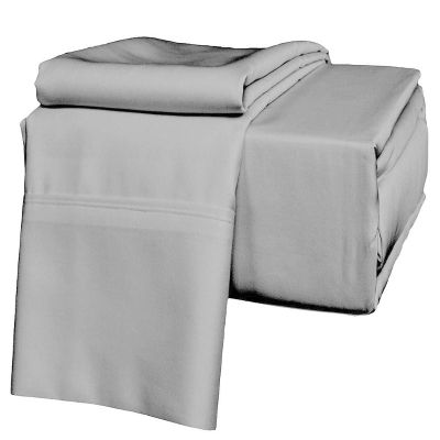 500 Thread Count Sheet Set Solid Pattern Supima Cotton 5-Pieces Split Sheet Set for Adjustable Bed - Fits Mattress 30-35" Inch Deep Pockets (Split-Queen) Silver Grey Color