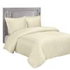 4PC Bedding Set- 100% Cotton Duvet Cover Set + Duvet Insert Features Extra Warm Dobby Down Alternative Duvet Comforter Insert along with Wrinkle Free Duvet Cover Set (Full/Queen, Solid Ivory) view 1