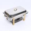 9L Stainless Steel Gold Warming Container Rectangular Chafing Dish Dinner Serving Buffer Warmer Set Tray Buffet Catering For Wedding, Graduation or Other Banquets Events view 1