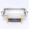 9L Stainless Steel Gold Warming Container Rectangular Chafing Dish Dinner Serving Buffer Warmer Set Tray Buffet Catering For Wedding, Graduation or Other Banquets Events view 3