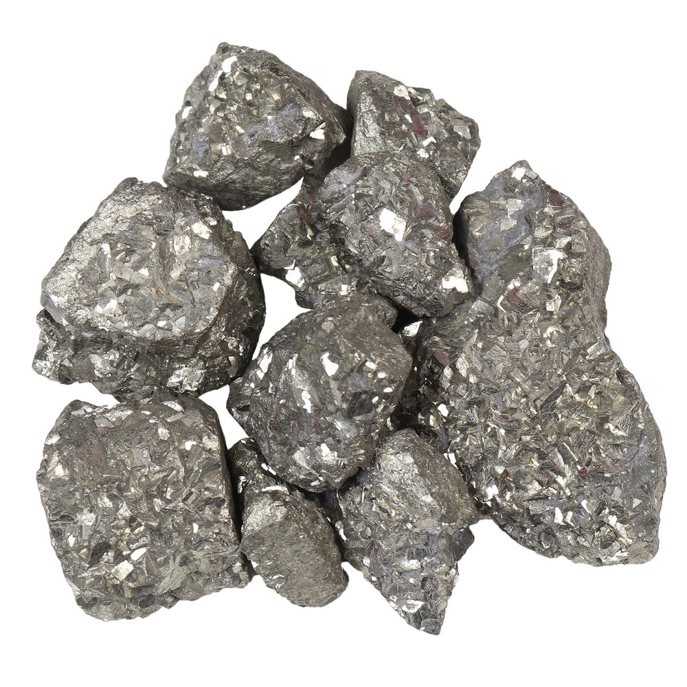 GEMHUB 1 lb Bulk Natural Golden Pyrite Crystal Stones for Cabbing Cutting Lapidary Tumbling and Polishing