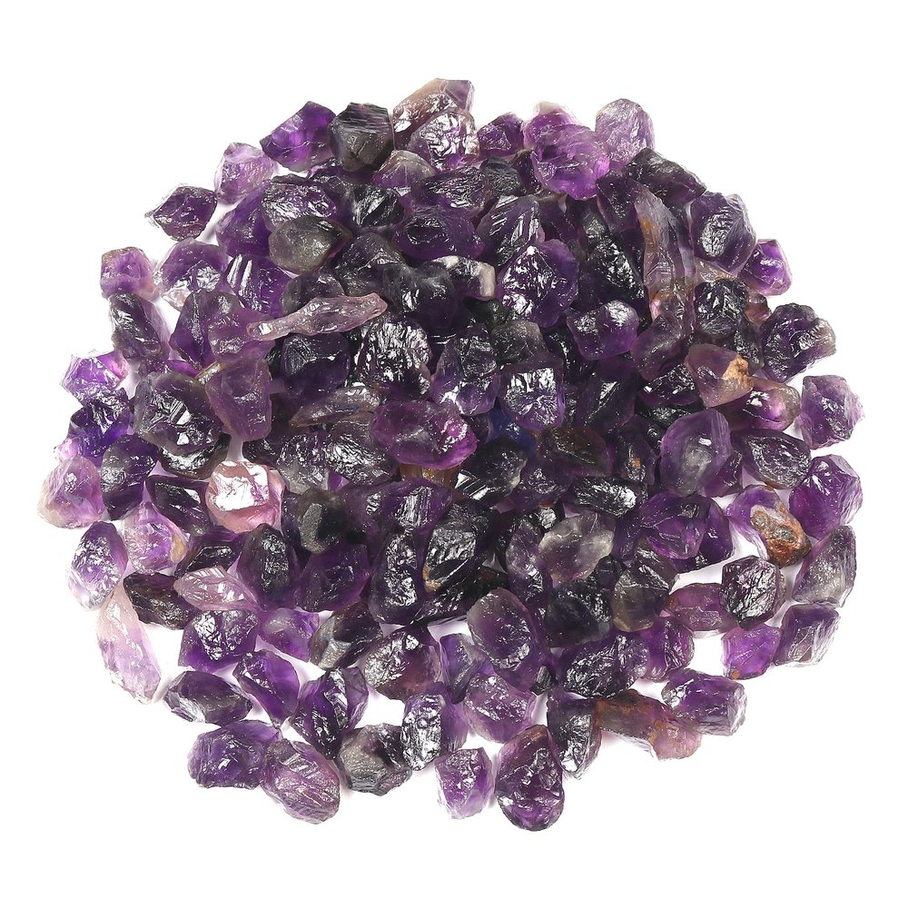GEMHUB 1 lb Bulk Violet Amethyst Crystal Stones for Cabbing Cutting Lapidary Tumbling and Polishing