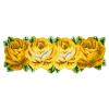 ABREEZE Farmhouse Rug - Laundry Rose Floor Runner - Handmade Yellow Floral Mats - Anti-Slip Modern Carpet - Washable Floor Mats for Bedroom/Sofa/Bathroom/Kitchen (4 Roses Runner, Yellow) view 3