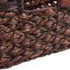 Rectangular Wicker Storage Basket, Dark Water Hyacinth Basket With Inside Handles Shelves Kitchen Office Desk (Large) view 3
