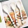 Tea spoons Ceramic spoon Household kitchen spoon Long-handled dining table and rice spoon Soup spoon Dessert Milk Tea Coffee 5pcs Ice tea spoons (Color : E) view 3