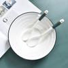 Tea spoons Ceramic spoon Household kitchen spoon Long-handled dining table and rice spoon Soup spoon Dessert Milk Tea Coffee 5pcs Ice tea spoons (Color : E) view 4