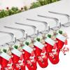 Ginbel Direct 8 Pack Christmas Stocking Holders Mantel Stocking Hanger Christmas Decoration Supplies (Silver) view 2