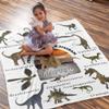 Personalized Dinosaur Blanket for Boys Girls, Custom Jurassic Dino Baby Blankets with Name, Customized Gifts for Toddlers Teen Dinosaur Fans, Fleece Throw Blanket for Bed Sofa Couch Camp 40"x50" view 3