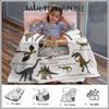 Personalized Dinosaur Blanket for Boys Girls, Custom Jurassic Dino Baby Blankets with Name, Customized Gifts for Toddlers Teen Dinosaur Fans, Fleece Throw Blanket for Bed Sofa Couch Camp 40"x50" view 4