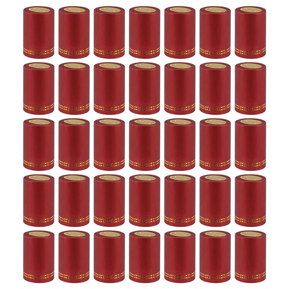 homeemoh 100 Pcs 33mm Heat Shrink Capsules, Heat Shrink Wine Sealed Cover for Professional, Wine Cellars, Home and Kitchen,Red