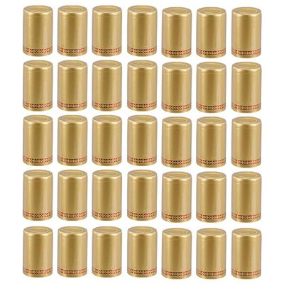 homeemoh 100 Pcs 33mm Heat Shrink Capsules, Heat Shrink Wine Sealed Cover for Professional, Wine Cellars, Home and Kitchen,Gold