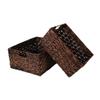 Rectangular Woven Water Hyacinth Basket,Dark Storage Basket With Inside Handle Shelves Kitchen Office Desk (Set of 2) view 3