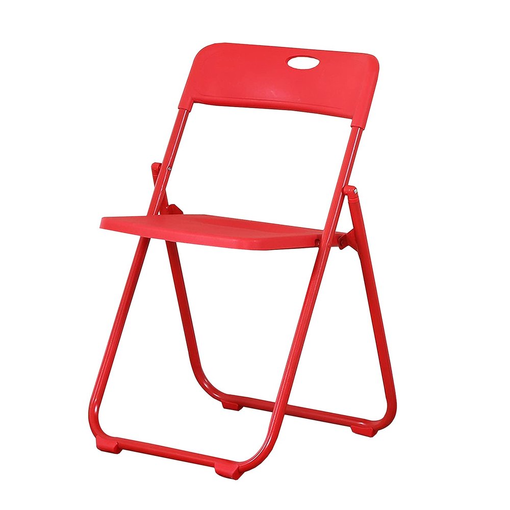 AILILI Back Folding Chair, Stool, Ultra-Thin Light, Comfortable Durable, Stylish and Simple, Easy to Store, Not Take Up Space, Camping Chair Premium Party Event Chair (Color : Red)
