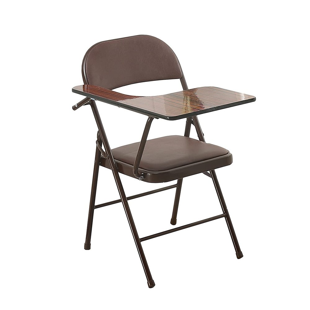 AILILI Light Weight Folding Chair, Stool, Curved Triple Braced Metal Frame, Multifunctional, Home Outdoor, Writing Area Attached, Tablet Chair, Camping Office Chair (Color : Blue)