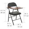 AILILI Light Weight Folding Chair, Stool, Curved Triple Braced Metal Frame, Multifunctional, Home Outdoor, Writing Area Attached, Tablet Chair, Camping Office Chair (Color : Blue) view 3