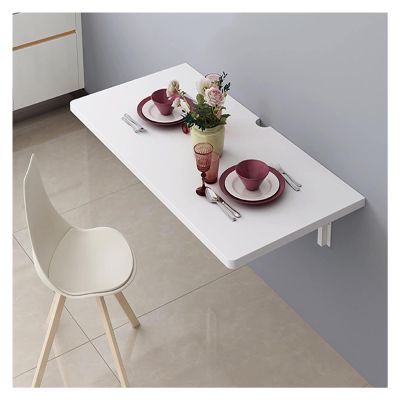 ALGWXQ Wall-Mounted Folding Table Deciduous Table Floating Wall Table Dining Table Suitable for Kitchen Bedroom Balcony, 18 Sizes (Color : White, Size : 70x50cm)