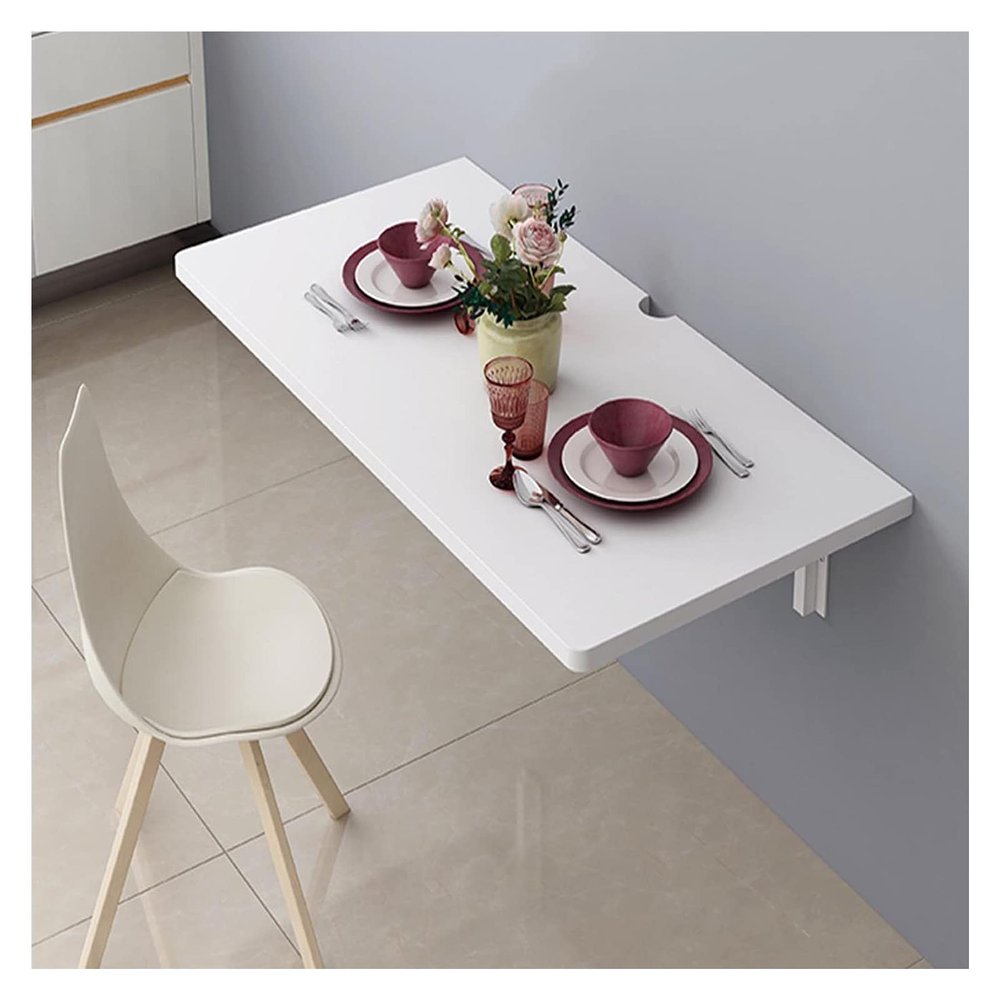 ALGWXQ Wall-Mounted Folding Table Deciduous Table Floating Wall Table Dining Table Suitable for Kitchen Bedroom Balcony, 18 Sizes (Color : White, Size : 70x50cm)