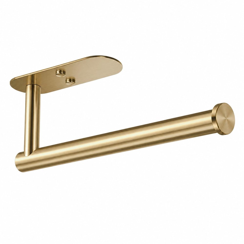 VAEHOLD Adhesive Paper Towel Holder Under Cabinet Wall Mount for Kitchen, Paper Towel Roll Holder Stick to Wall, Stainless Steel (Gold)