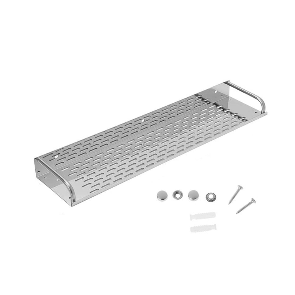 ZTBH Bathroom Divider Stainless Steel Kitchen Bathroom Shelf, 20-60cm Wall-Mounted Storage Rack, Single Layer Storage Shelf Bathroom Hardware Sets (Color : 40cm)