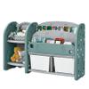 Costzon Kids Toy Storage Organizer, Toddler Bookshelf Cabinet w/ 2-Tier Bookshelf, 2 Shelves, 2 Removable Bins, Children Bookcase Display Book Rack for Kids Room Bedroom Playroom Furniture (Green) view 1