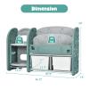 Costzon Kids Toy Storage Organizer, Toddler Bookshelf Cabinet w/ 2-Tier Bookshelf, 2 Shelves, 2 Removable Bins, Children Bookcase Display Book Rack for Kids Room Bedroom Playroom Furniture (Green) view 3