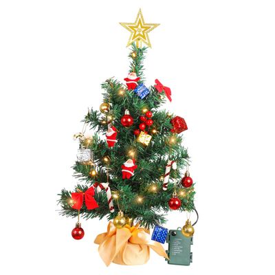 2Pcs Artificial Mini Christmas Tree Christmas Trees Light String Decoration Garden Xmas Ornaments for Tabletop Desk
