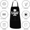 ERWYTYIOI Funny BBQ Black Chef Aprons for Men, Mr. Good Looking is Cooking - Fathers Day/Boyfriend/Husband/Dad Birthday Gift One Size Fits All Best for Cooking, Grilling Black view 3