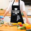 ERWYTYIOI Funny BBQ Black Chef Aprons for Men, Mr. Good Looking is Cooking - Fathers Day/Boyfriend/Husband/Dad Birthday Gift One Size Fits All Best for Cooking, Grilling Black view 4