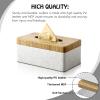 PIGOO Tissue Box Cover, Modern Rectangular Tissue Box Case Holder for Napkin Facial Paper, Decorative Organizer for Bathroom, Office Desk, Nightstand (White Flower Pattern) view 4