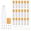 18 pcs Empty Bamboo 10ml Glass Frosted Roller Bottles for Essential Oil, 0.33OZ Essential Oil Roller Bottles with bamboo lid and with Stainless Steel Roller Ball view 2