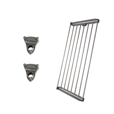 BAOYOUNI 1pc Large Shelf Clothing Storage Organizer with Mounting Brackets DIY Parts for 29.4mm Diameter Steel Pipe Garment Rack, No Drilling - Grey