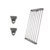 BAOYOUNI 1pc Large Shelf Clothing Storage Organizer with Mounting Brackets DIY Parts for 29.4mm Diameter Steel Pipe Garment Rack, No Drilling - Grey view 1