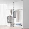 BAOYOUNI 1pc Large Shelf Clothing Storage Organizer with Mounting Brackets DIY Parts for 29.4mm Diameter Steel Pipe Garment Rack, No Drilling - Grey view 4