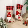 Anntool Christmas Gnomes Stockings, 4 Type Swedish Santa Tomte Stockings with Buffalo Plaid Cuffs and Snowflake Embroidery, Linen Xmas Gift Bag Holders for Family, Kids, Christmas Tree view 3