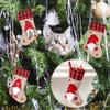 Anntool Christmas Gnomes Stockings, 4 Type Swedish Santa Tomte Stockings with Buffalo Plaid Cuffs and Snowflake Embroidery, Linen Xmas Gift Bag Holders for Family, Kids, Christmas Tree view 4