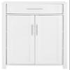 Crosley Furniture Savannah Storage Cabinet and Bathroom Organizer with a Drawer and Shelves, White view 4