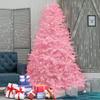 7.5ft Pink Christmas Tree with USB String Lights, Artificial Christmas Tree with Metal Stand 1000 Branch Tips 8 Lighting Modes Remote Timer-Xmas Party Office Mall Decorations view 2
