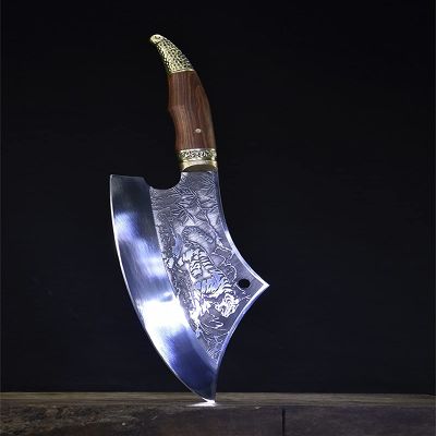 Boning Knife, 10.5 Inch Chinese Hand forged Kitchen Chef knife Multifunctional Meat Cleaver Vegetable Bone Cutter Outdoor Camping Hunting Knife BY ZZYY