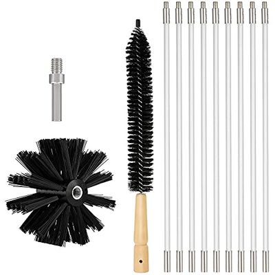 Jxjamp Dryer Vent Cleaner Kit 12 Feet, Flexible 9 Rods Dry Duct Cleaning Kit Chimney Brush with Dryer Lint Brush